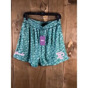 Inaka Green White And Pink Bandana Althetic Shorts Size Large